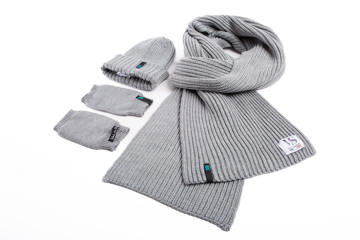 ensemble tricoterie gris Écharpe – Image 3